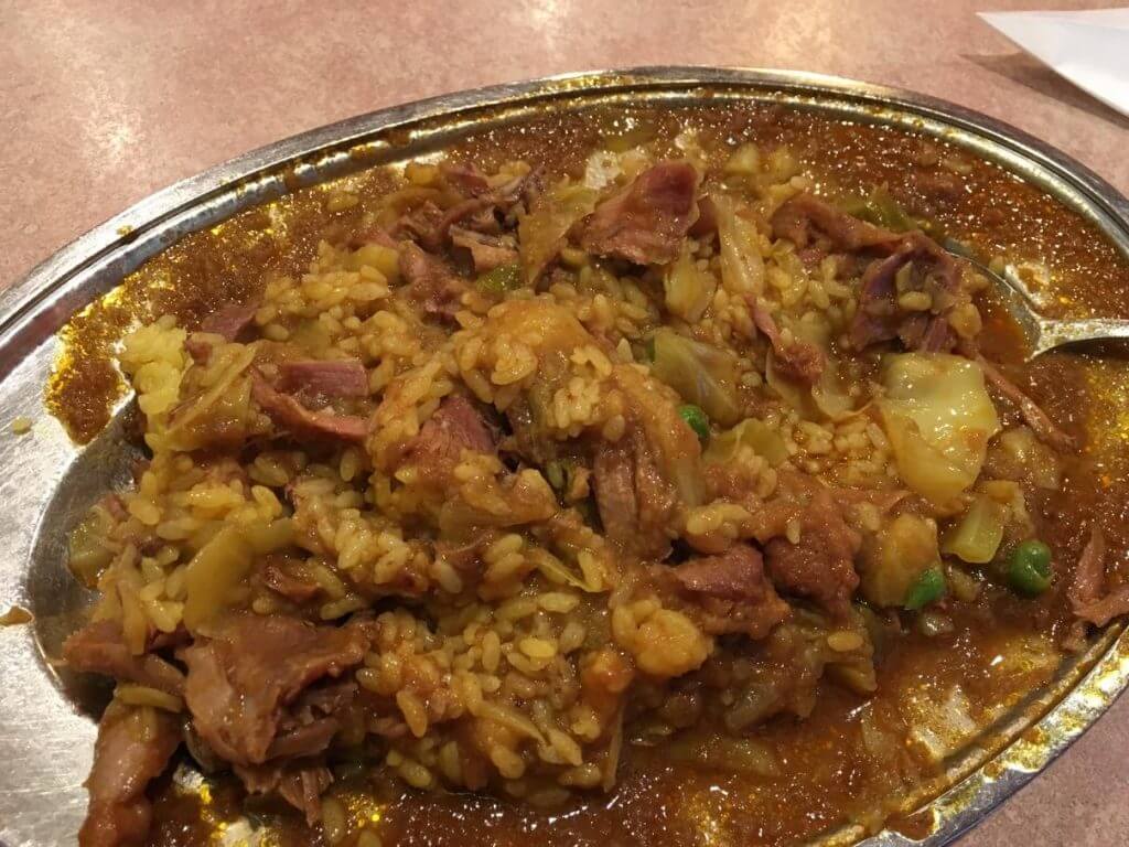 ムルギーランチ　混ぜる