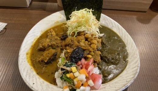 豆×チキン×海苔の3種盛りカレー｜昼飯屋SPICE CURRY（大森町）