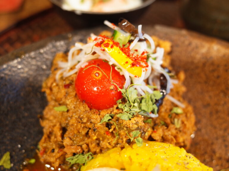 胡瓜とズッキーニのエビ春雨と食べる3種バジルのガパオ鶏キーマ
