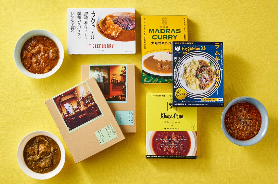 ＜レトルトカレーBAR＞あいがけレトルトカレー3種盛り 1,100円(1人前)